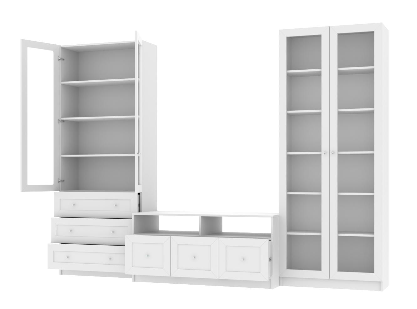 Билли 374 white ИКЕА (IKEA) с тумбой под телевизор изображение товара